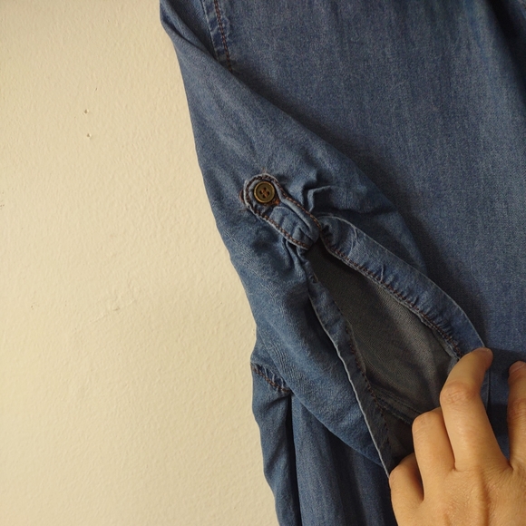 Black Label C'est Toi Tencel Denim Romper, Size Large - Picture 2 of 7